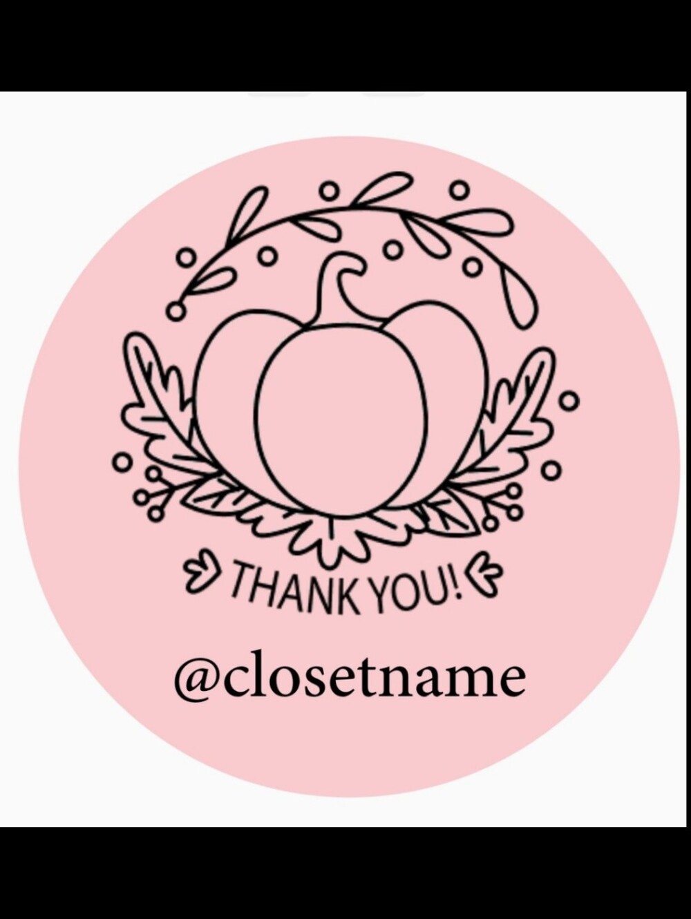 100ct ROLL, CUSTOM FALL 2" THANK YOU STICKERS